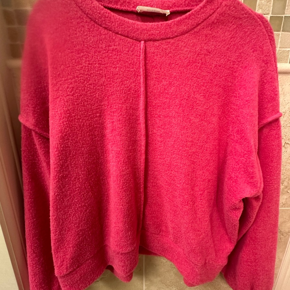 Zenana  Pink Crew Neck Sweater Relaxed Fit size S/M